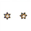 Caravanas Flor de Zafiro y Zirconia de oro- Oro bajo - Zafiro y zirconia- CA8193 conpiedra