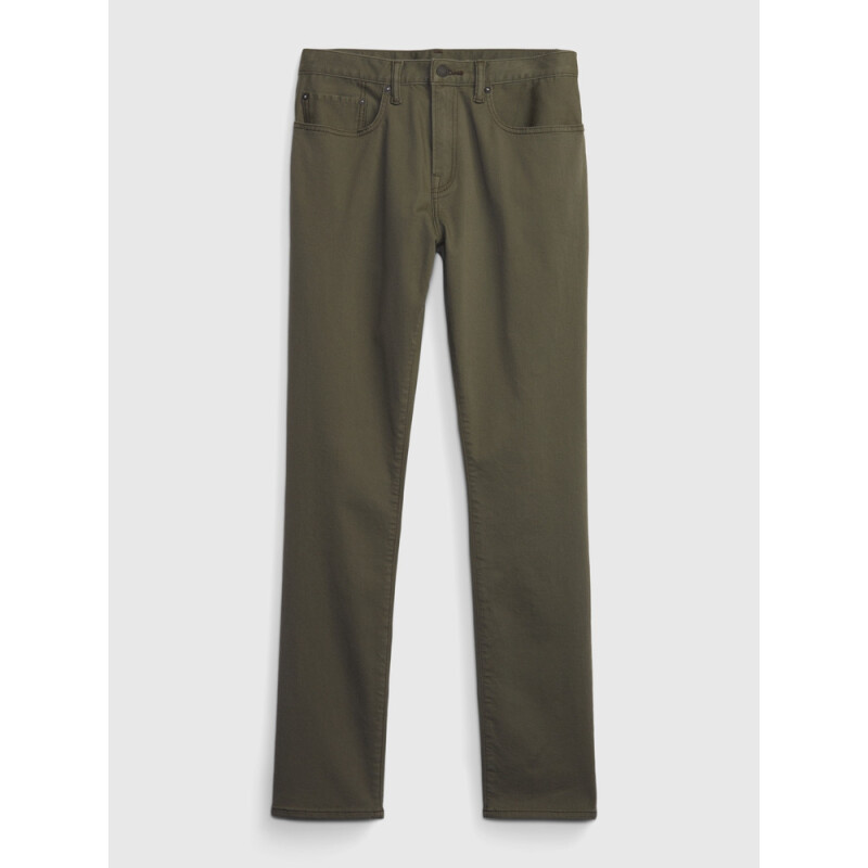 SLIM STRETCH 5 PKT PANT OLIVE