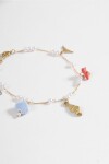 Tobillera cadena dijes de mar acero dorado