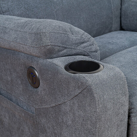 SOFÁ RECLINABLE MULTIFUNCIÓN 1 CUERPO TELA GRIS ATIKA