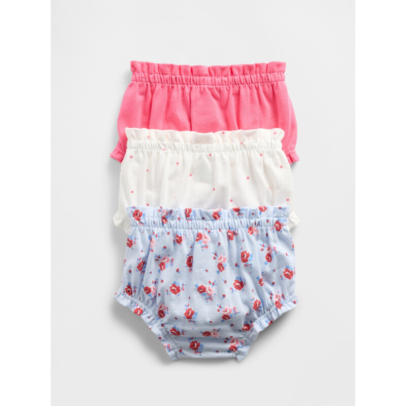 3PK BRUSHED KNIT SHORTS SERENE BLUE FLORAL