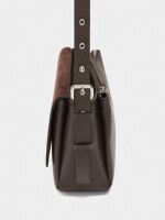 Bolso Bandolera Con Piel marron