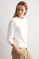 Remera mangas poplin blanco