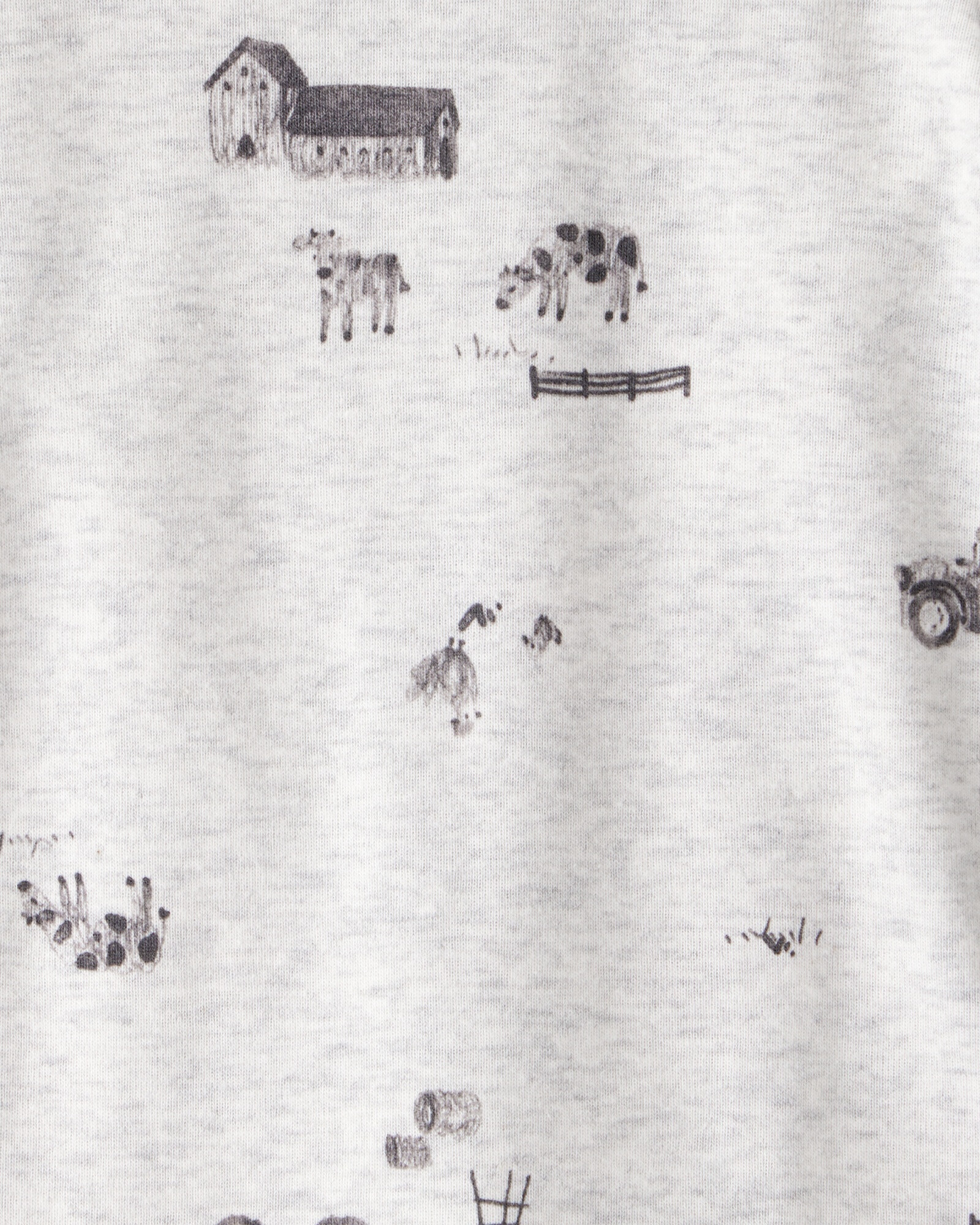 Pack cuatro bodies de algodón, diseño granja Sin color