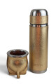 Termo forrado en cuero de 750ml Dorado