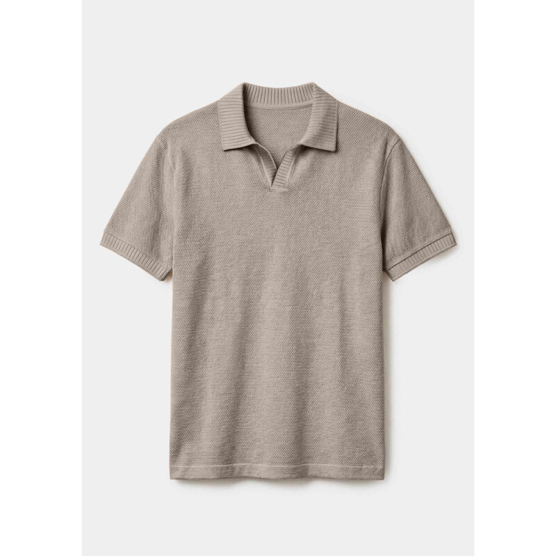 CAMISA POLO MM MASC MARROM CLARO