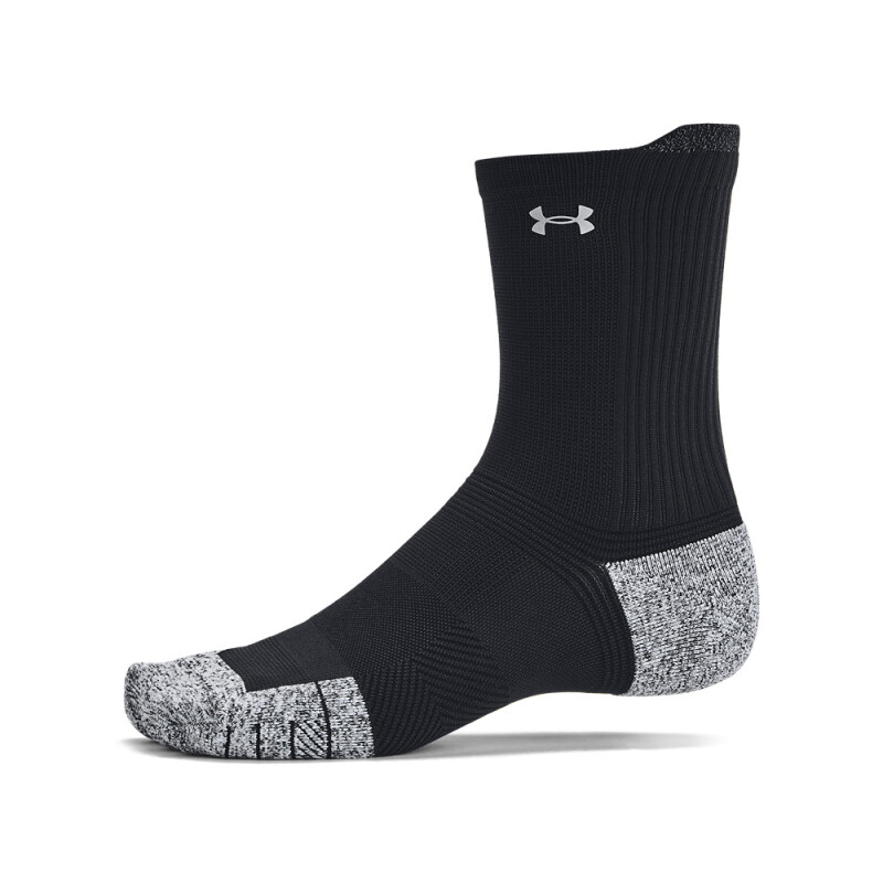 UA Velociti Run Cush 3p Crew-WHT BLK-001