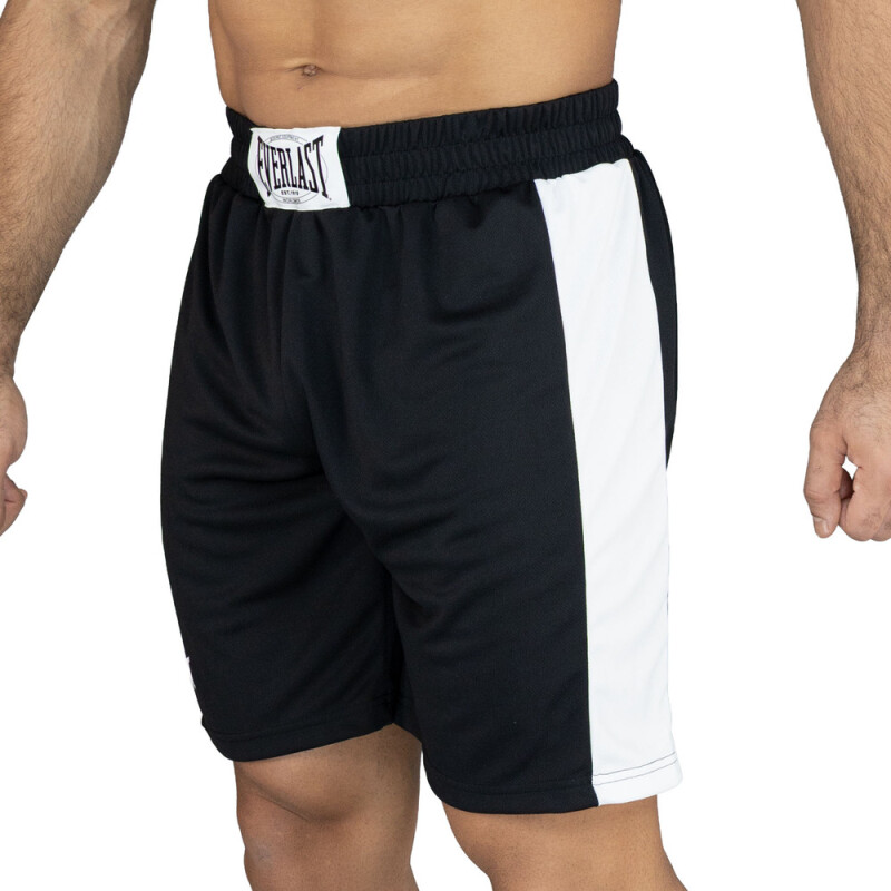 BOXING SHORTS MEN POLY EVERLAST MESH CHAMP PS RD BLACK