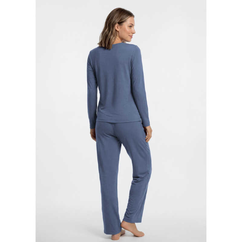 PIJAMA ML FEM AZUL MEDIO