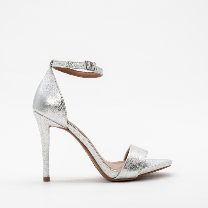 Sandalia COURO METALIZADO ROMA PRATA Plata, Platino
