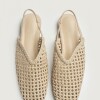 Mule Perla en efecto cuero liso Natural