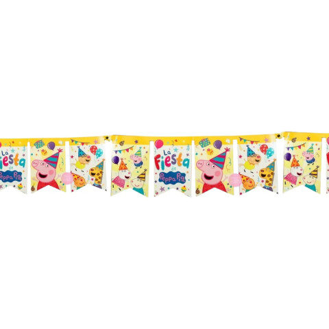 Cotillón Banderín Cartel Feliz Cumple Peppa Pig 150 cm U