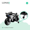 Moto a Batería Barry con ruedas luces música y usb Blanco