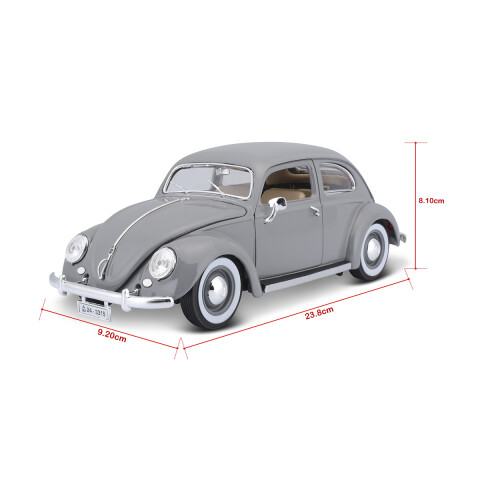 Bburago Escala 1:18 Auto de Colección Volkswagen Käfer-Beetle Gris (1955)