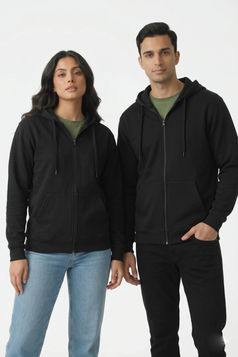Campera deportiva clásica con capucha - UNISEX NEGRO