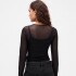 LS MESH CREW BLACK