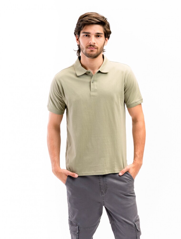 Remera Algodón Polo Jersey Verde