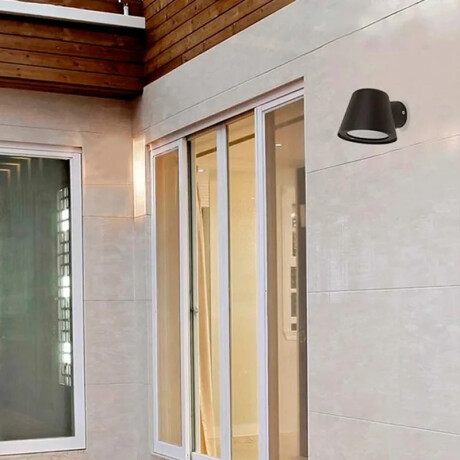 Artefacto de Pared Exterior Unidireccional Eco Top Luminaria de Pared Exterior Unidireccional Eco Top Negro