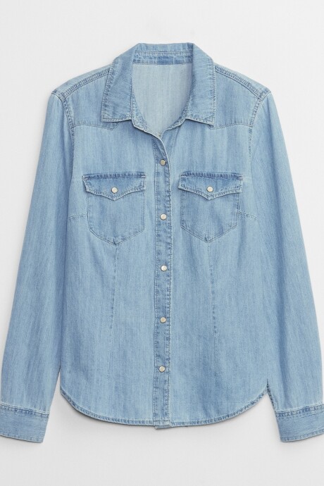 Camisa De Jean Mujer Light Wash