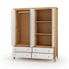Ropero 4 Puertas 4 Cajones Madera Natural - Mari Blanco