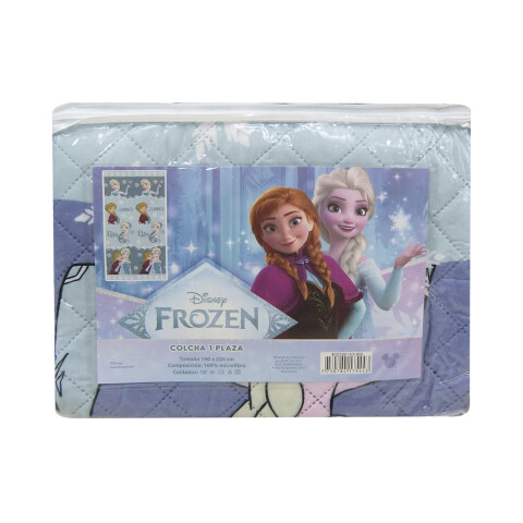 Colcha Infantil Frozen 1 Plaza 100% Microfibra CELESTE