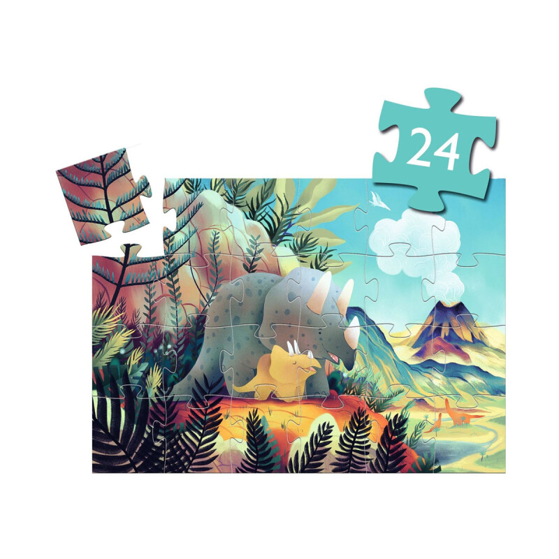 Puzzle silueta Teo el dino 24 piezas Djeco Puzzle silueta Teo el dino 24 piezas Djeco