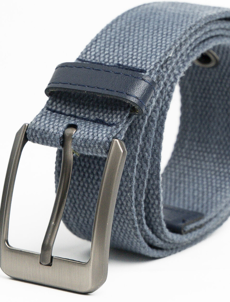 Cinturón de Lona Canvas Hebilla Metal 120 cm Azul