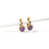 Caravanas pendiente Amatista corazón- Oro bajo - Amatista y Zirconia - CA8069 conpiedra