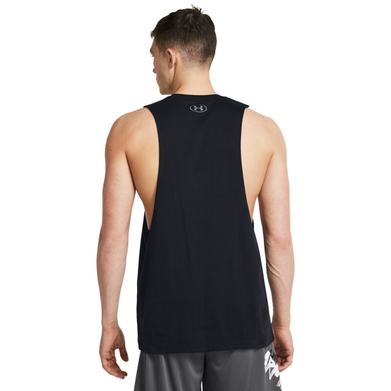 UA LEFT CHEST CUT OFF TANK-BLU BLK-001