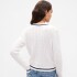 FRANCHISE LOGO COTTON CROP CABLE CARDI NEW OFF WHITE