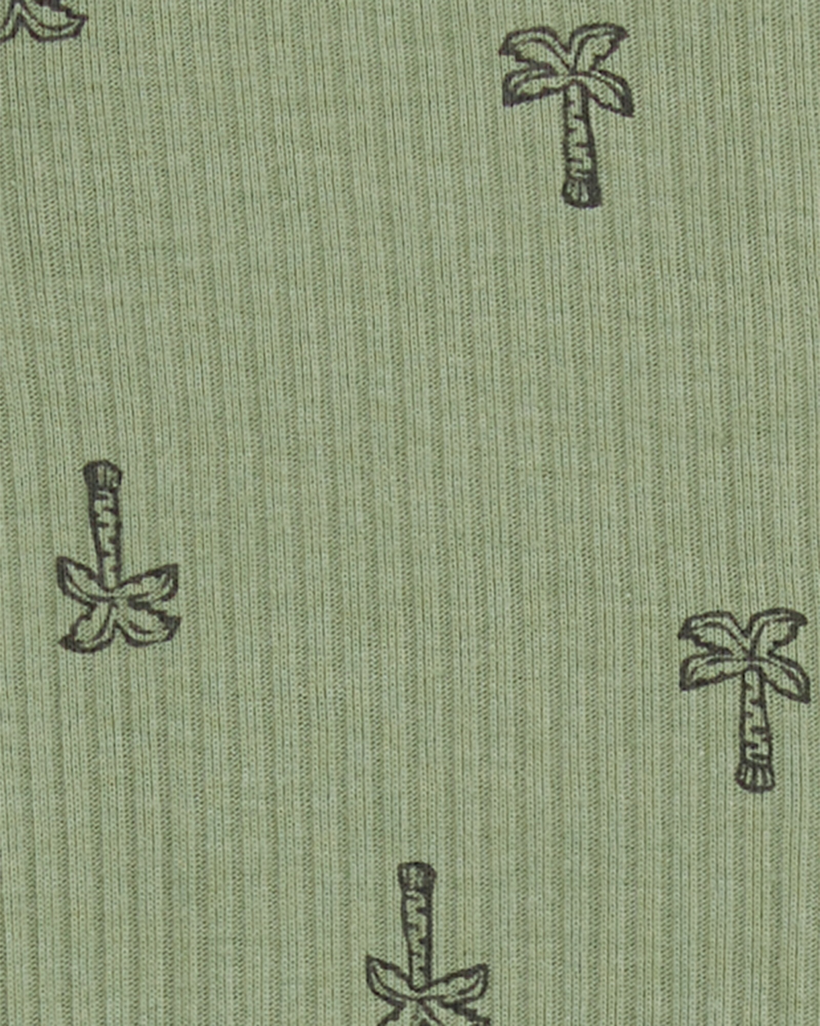 Pijama una pieza de algodón, con pie, diseño palmeras. Talles PRE-9M Sin color