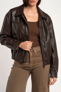 Bomber Cuero Vegano Chocolate