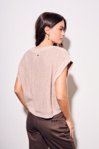 Chaleco Texturado Rosa