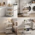 Carro Plegable Carrito Organizador de Metal con 3 Estantes y Ruedas Multiuso IMBACK Color Blanco Carro Plegable Carrito Organizador de Metal con 3 Estantes y Ruedas Multiuso IMBACK Color Blanco