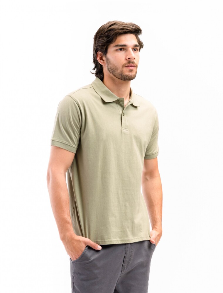 Remera Algodón Polo Jersey Verde