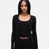 COTTON POINTELLE CARDI BLACK