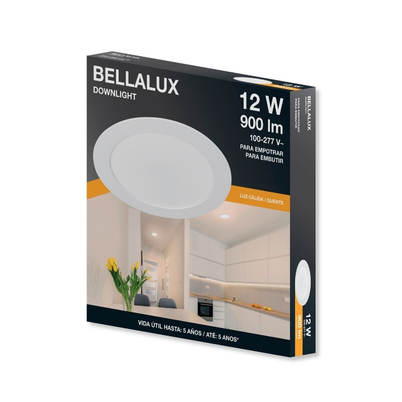 PLAFON REDONDO ADOSAR BELLALUX SLIM 12W Plafón LED BELLALUX Adosar Redondo Slim 12W Luz Cálida