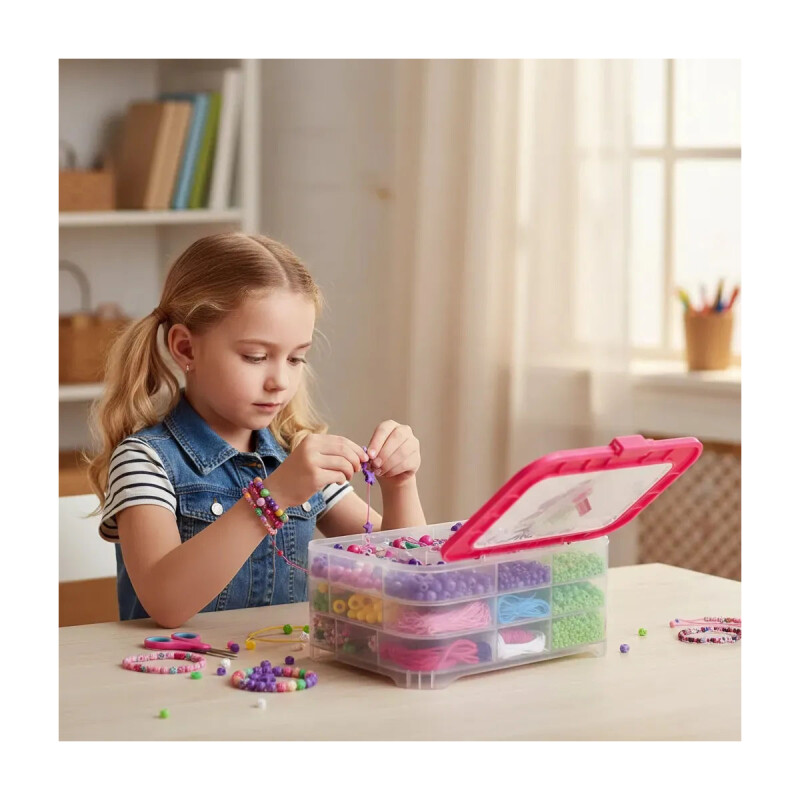 Set Para Armar Pulseras Infantil Jewerly Studio 1600 Piezas Con Estuche Set Para Armar Pulseras Infantil Jewerly Studio 1600 Piezas Con Estuche