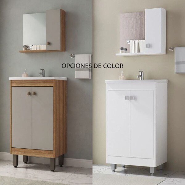 BAÑO COMPLETO N°2 INODORO CON MOCHILA + MUEBLE DE BAÑO 45 CM CON ESPEJO + GRIFERIA + CERAMICA DE PISO Y PARED BAÑO COMPLETO N°2 INODORO CON MOCHILA + MUEBLE DE BAÑO 45 CM CON ESPEJO + GRIFERIA + CERAMICA DE PISO Y PARED