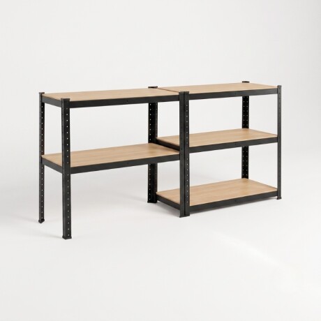 Estanteria Metalica con Estantes en MDF Estantería Metálica Con Estantes en MDF 180x90x40 cm Negra