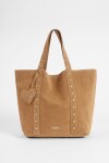 Shopper suede con tachas marrón