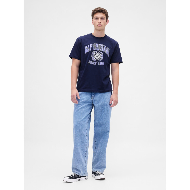 V-FRCH SS GAP VINTAGE GRAPHICS NEW NAVY