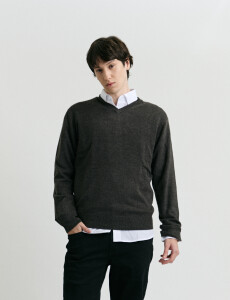 470313 SWEATER V HARRINGTON URBAN Gris Oscuro Melange