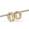 Caravanas aros de oro Greca- Oro bajo / Blanco y amarillo - Sin piedra- CA8406 sinpiedra