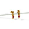 Caravanas Rubí Aro Oval de oro- Oro bajo - Rubí- CA8120 conpiedra