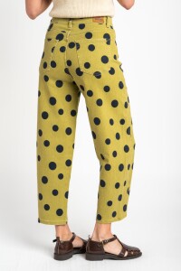 Jean Barrel Baggy Lunares Verde