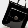 Shopper The Circle en cuero charol Negro