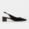 Stiletto Marga en cuero charol arrugado Negro