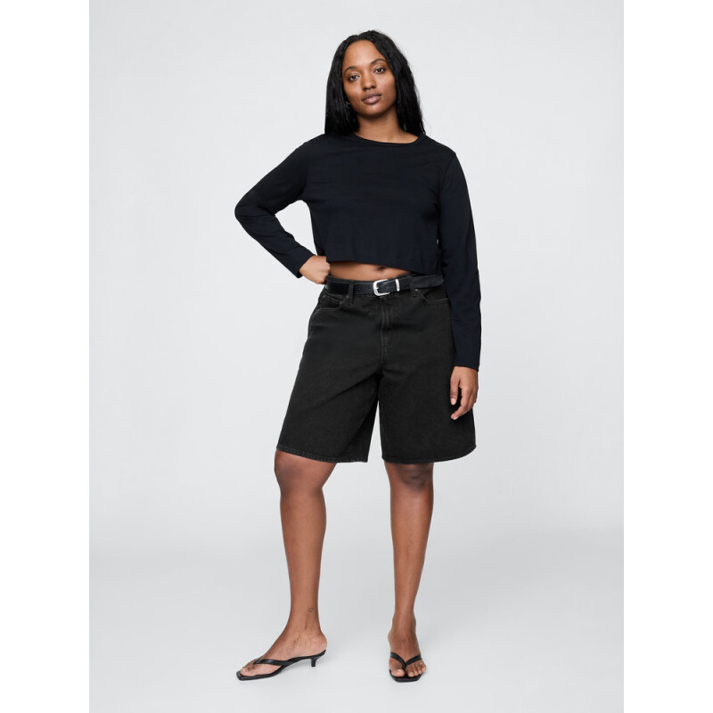 DENIM LONGLINE SHORT TRUE BLACK