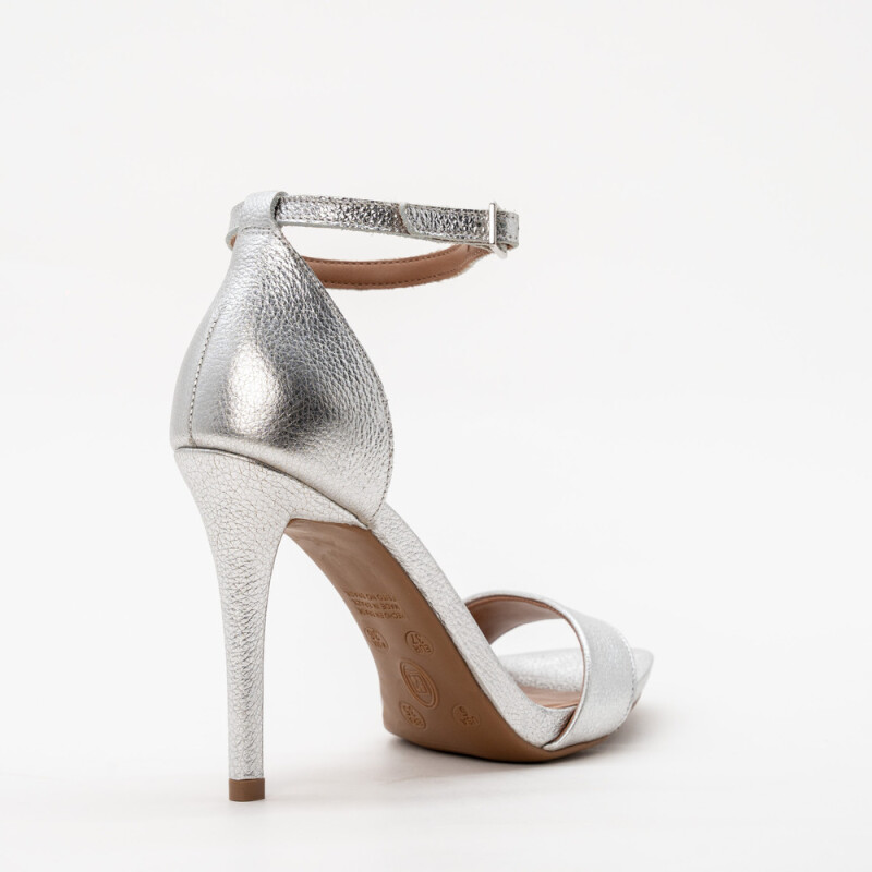 Sandalia COURO METALIZADO ROMA PRATA Plata, Platino